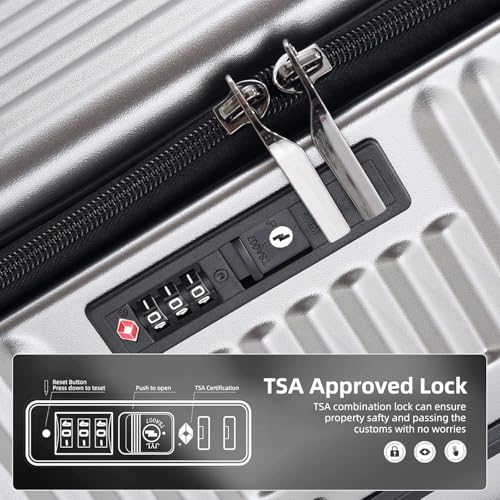 2 pieces 20 29 Aluminum Frame Carry On and Checked Luggage Set (2 Count)
