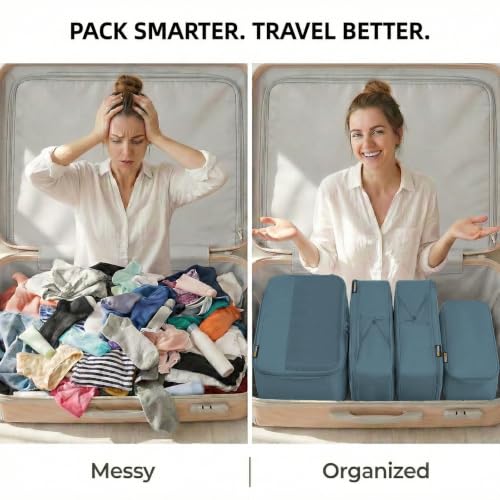 4 Piece Compression Packing Cubes for 3 (4 Count)