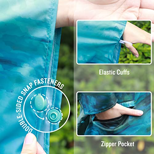 Adults Rain Poncho Waterproof Raincoat Hood with Pocket