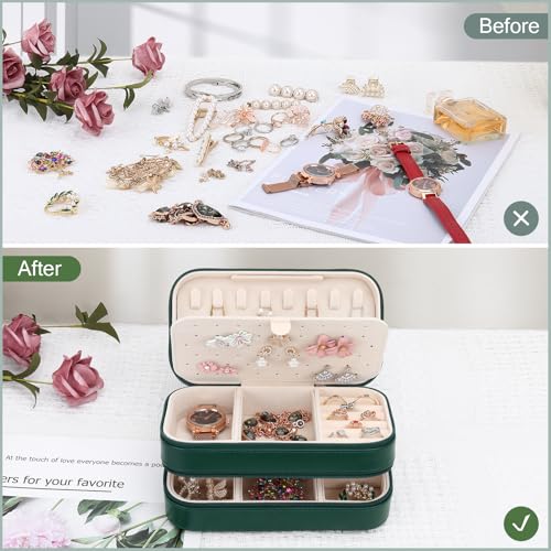 Small Travel Jewelry Box with Double Zipper