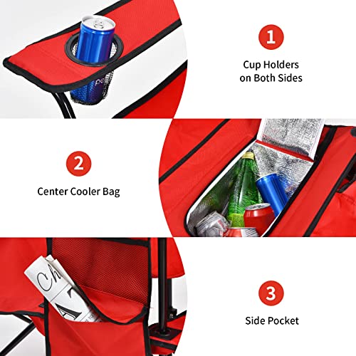 Double Camping Chair with Umbrella