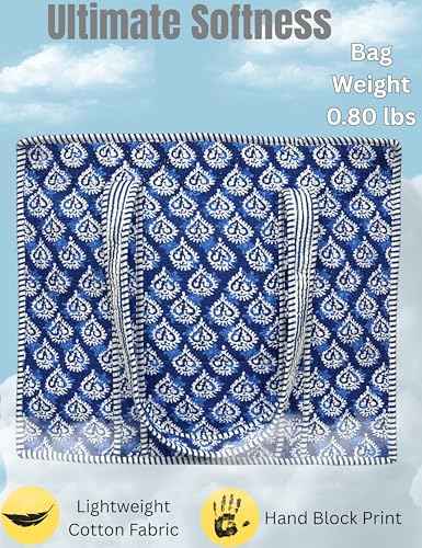 100% Cotton Quilted Tote Bag For Women