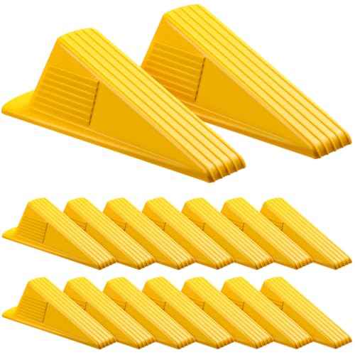 16 Pcs Heavy Duty Rubber Door Stops Wedge Stackable (16 Count)