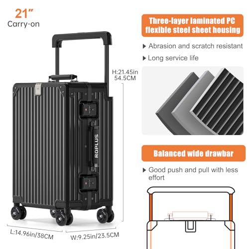 Aluminium Frame Carry on Luggage with Smooth Jelly Wheels