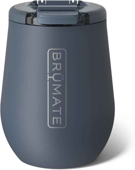 BrüMate Uncork'd 14oz 100% Leakproof Insulated Wine Tumbler | Locking Lid | Insulated Stainless Steel Wine Glass | Perfect For Travel & Outdoors | BPA-Free (Nightfall Blue)