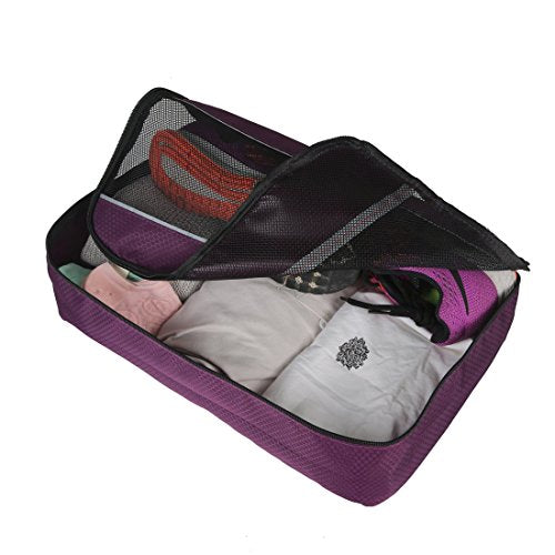 5 Set Packing Cubes for Travel Large Suitcase Luggage Organizer Bags Travel Accessories Vacation 4 Cubes 1 Laundry Pouch Bag (5 Count)