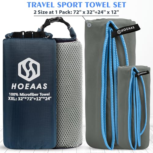 2 Pack Microfiber Camping Towels (2 Count)