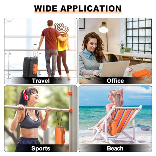 Portable Safe Lock Box with Combination Lock Mini Beach Travel Safe Waterproof Small Lockable Box with Removable Wire Rope Combination Safe Box for Dorm