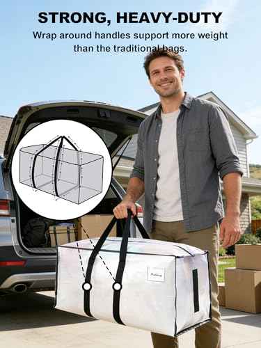 Supports 200lbs Heavy Duty Moving Bags (4 Count)