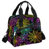 Colorful Spider Web Insulated Lunch Bag for Women Girl Reusable Lunch Tote Box With Shoulder Strap Lightweight Thermal Cooler Meal Prep Bag for Work School Office Picnic (print 21)