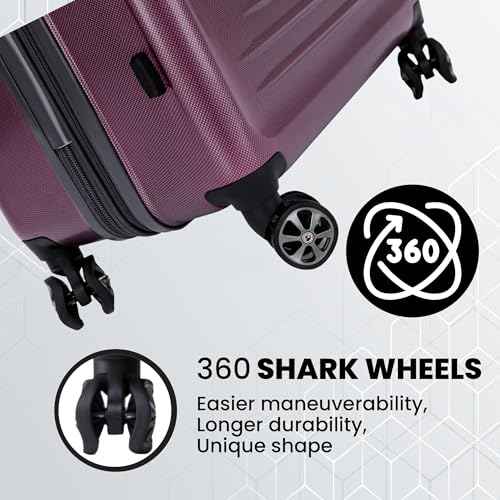 Rails 25 Inch Expandable Hardside Checked Suitcase with 360° Spinner Wheels