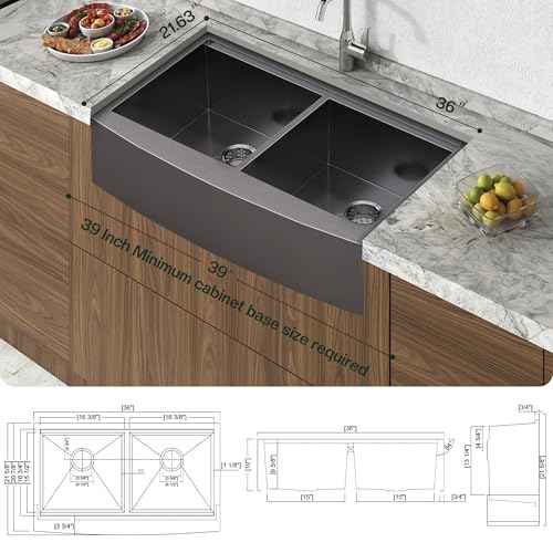 36 x 22 in Farmhouse Workstation Undermount Sink