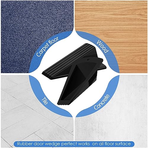 8 Pcs Heavy Duty Rubber Door Stops Wedge Stackable (8 Count)