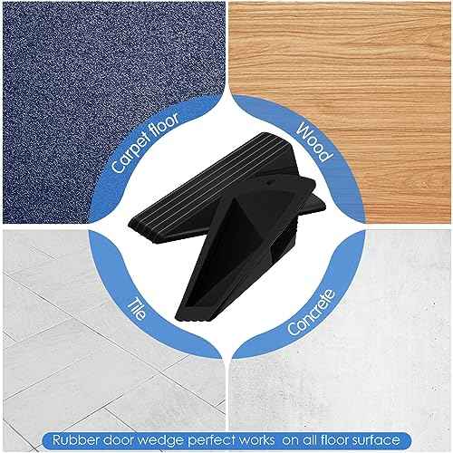 16 Pcs Heavy Duty Rubber Door Stops Wedge Stackable (16 Count)