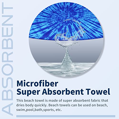 Microfiber Beach Towel Oversized 71x32 Multiple with Bag 6 Pack Bulk (6 Count)