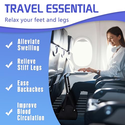 2 Pack Airplane Foot Hammock for Plane Travel (2 Count)