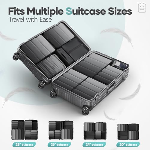 10 Set Compression Packing Cubes for Travel Essentials (10 Count)
