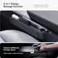 2-in-1 Car Steering Wheel Desk Tray & Car Seat Gap Filler Organizer – Foldable Carbon Fiber Look Table for Laptop, Eating, Writing – for Standard Round Steering Wheels