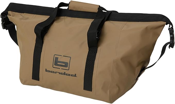 Banded Delta Dry Wader Bag, Durable 600D Waterproof Hunting Fishing Gear Carrier w/Welded Seams, Shoulder Strap, Marsh Brown