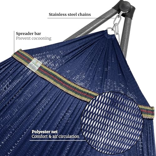 Combo x2 Hammocks with Stand for Outside & Tree Straps
