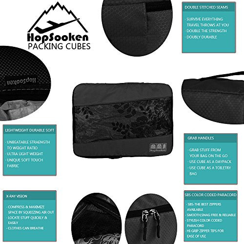 5 Set Packing Cubes for Travel Large Suitcase Luggage Organizer Bags Travel Accessories Vacation 4 Cubes 1 Laundry Pouch Bag (5 Count)