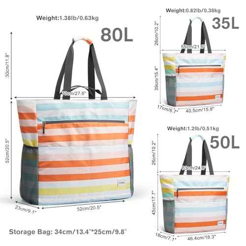 Beach Bag Waterproof Sandproof Large Capacity Foldable for Women