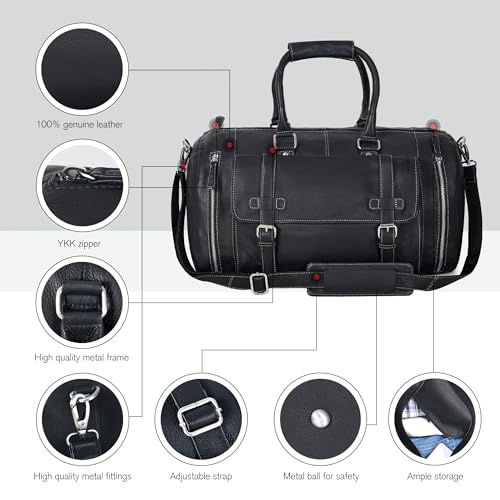 Handmade Leather Weekender Duffle Bag for Men