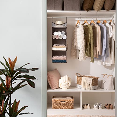 3 Shelf Hanging Closet Organizer with Half Compartment