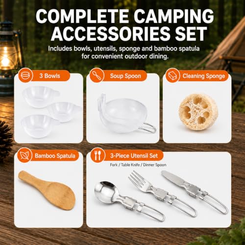 12pcs Camping Cooking Set for 1