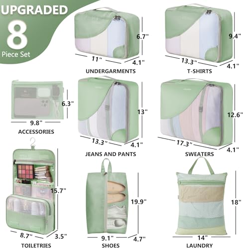 Packing Cubes for Travel (8 Count)