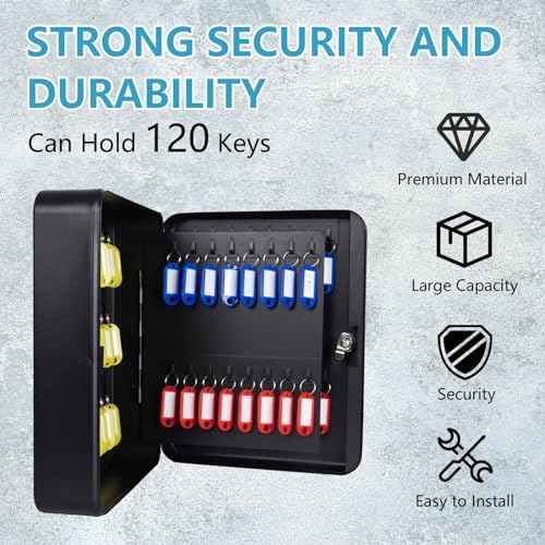 120 Position Key Cabinet with Combination Lock Wall Mount