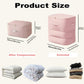 Ultra Space Saving Self Compression Organizer, 2025 New 3-Layer Zipper Large Capacity Storage Bag, Thick Satin Fabric Heavy Duty Bags for Comforters Blankets Bedding Duvet (Pink, X-Large, 21x17x24in)