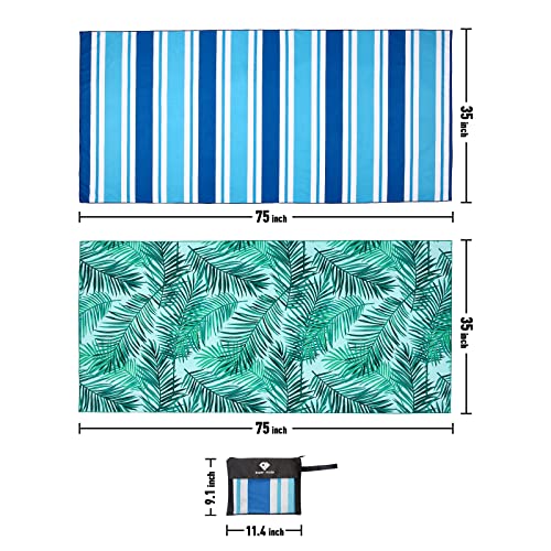 2 Pack Microfiber Beach Towel