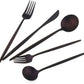 Matte Purple Silverware Set,Gugrida 5-Piece 18/10 Stainless Steel Satin Finish Flatware Set,Kitchen Utensil Set,Tableware Travel Cutlery Set for Camping Office or School Lunch, Dishwasher Safe