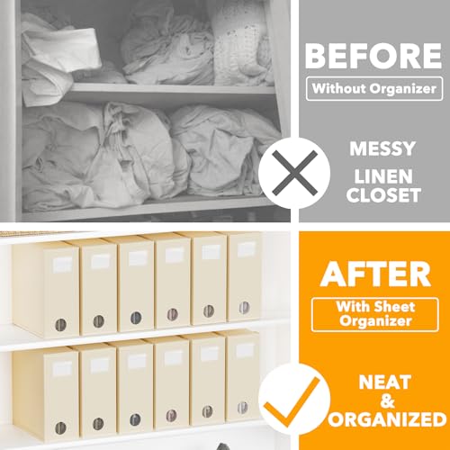 12 Pack Bed Sheet Organizers and Storage (12 Count)