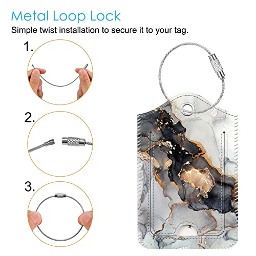 Luggage Tags Privacy Cover ID Label for Travel Bag Suitcase (2 Count)