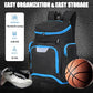 Large Basketball Backpack Sports Gym Bag with Ball Holder Ventilated Shoe Compartment Insulated Cooler Pockets Reflective Strips Fence Hook for Men Athletic Training