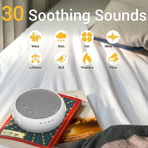 Small Sound Machine Mini White Noise Machine for Baby Kids Adult with 32 Soothing Sounds 32 Volume Levels Sleep Brown Noise Machine for Travel Office Privacy with 4 Timer & Memory