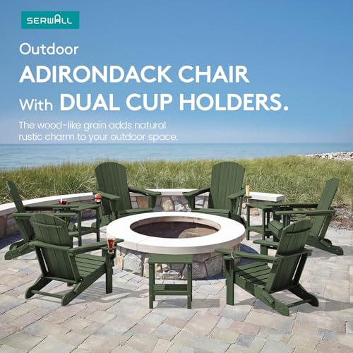 Outdoor Adirondack Chair Set of 6 with Cup Holders (6 Count)