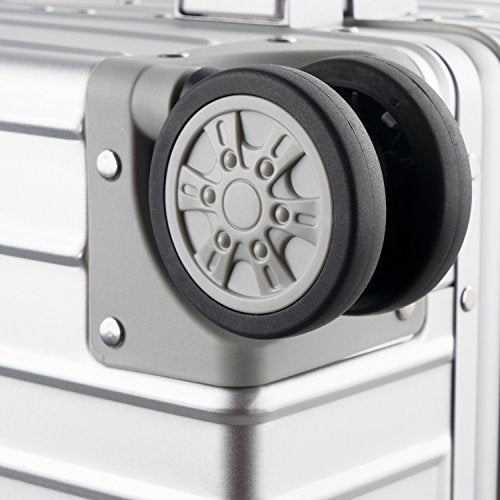 All Aluminum Carry On Luggage Zipperless Hard Shell Luggage Case with TSA Lock Spinner Alloy Metal Suitcase