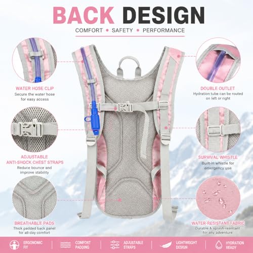 Hydration Backpack with 2L Water Bladder