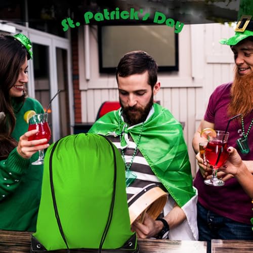 60 Pieces Drawstring Backpack Bags Sports Sackpack Bulk Cinch Gym Bag for Women Men Outdoor Sports Backpack for St. Patrick's Day Gift (60 count)