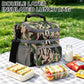 Double Layer Cooler Insulated Lunch Bag Adult Lunch Box Large Tote Bag for Men (Forest)