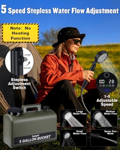 Portable Shower for Camping with 5