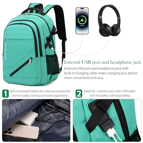 17.3 inch Large Laptop Backpack Durable Waterproof Travel College Backpack Bookbag for Men & Women Business Backpack with USB Charging Port