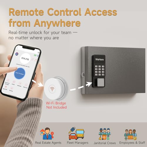 24 Key Lock Box Smart Key Organier Cabinet with Keypad & App for Office