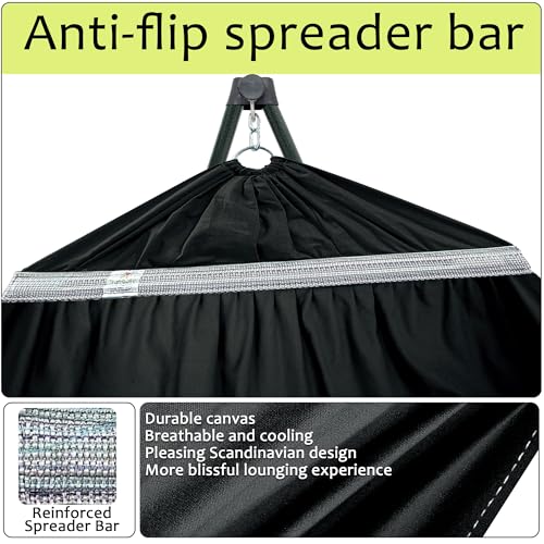 Ultimate Relaxation Portable Hammock Stand with Cotton Canvas Net
