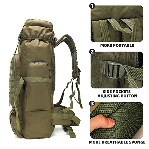 70L Camping Hiking Backpack Tactical Backpack Military Molle Rucksack Backpack for Outdoor