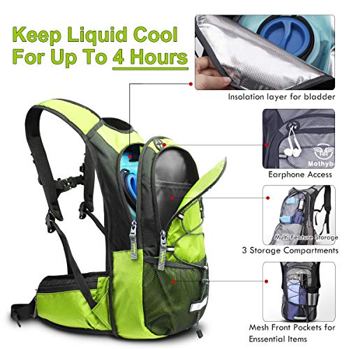 Insulated Hydration Backpack Pack with 3L BPA Free Leak Proof Water Bladder