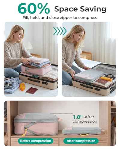 6 Set Compression Packing Cubes for Travel (6 Count)